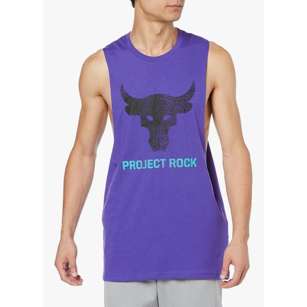 NEW Under Armour Project Rock Brahma Bull Tank Men's Size S Small Purple 1373787